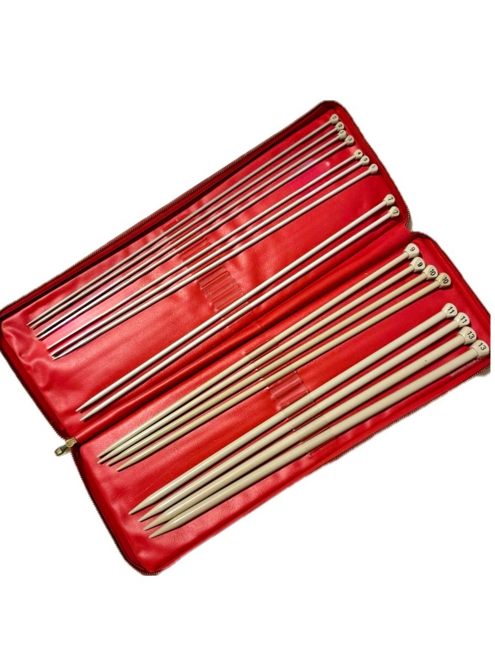 Vintage Bernat-Aero Knitting Needle Set w/Case - Partial 17pc Set